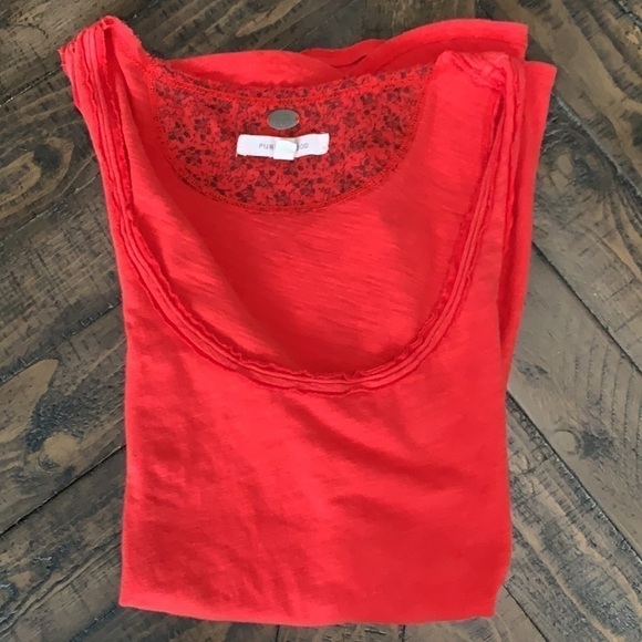 Anthropologie Pure+Good Red Slub Scoop tank top - Picture 5 of 5